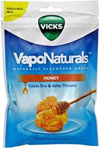 Vicks VapoNaturals Naturally Flavoured Cough Lozenges Honey 19s Resealable Bag