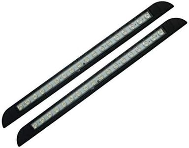 Raycharm 20" RV Camper LED Awning Porch Utility Light Fixture, 40° Down Angle Beam, 6000K Cool-White Super Bright, 12V/24V DC, High Light-Output Low Ampere Draw, Plastic Housing Black Finish, 2-Pack