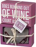 Primitives by Kathy Sign & Sock Gift Set, Out of Wine