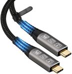 CableDeconn USB4 Cable M/M USB-C Compatible with Thunderbolt 4 TB3 8K/5K/4K 60Hz Video 40Gbps Data Transmissions Rate 20V 5A 100W Power Delivery 3in1 USB-C Cable for Monitors External SSD eGPU 1.2m