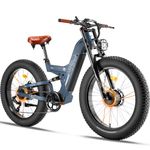 FREESKY 38+MPH Dual 1000W Motors Electric Bike for Adults, 48V 25Ah Samsung Cells Battery Electric Bicycle, Full Suspension 26"*4.0 Fat Tire Hydraulic Disc Brake Ebike, Beach Off-Road Mountain E-Bike