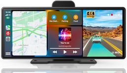 BYUJQ Wireless Carplay Screen for car, Portable Apple Carplay Android Auto Car Stereo, 1080P Backup Camera, GPS Navigation, BT/FM/AUX/TF (9.3 Inch Carplay 1080P Backup)