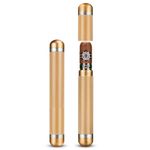 Aluminum Cigar Case Tube Portable Stainless Steel Elegant Travel Single Metal Cigar CaseTube Humidor Air Tight Smell Proof Cigar Holder Case Accessories for Business Travel Outwork -1Pack (Gold)