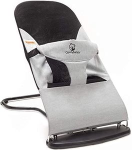 ComfyBumpy Ergonomic Baby Bouncer Seat - Bonus Travel Carry Case - Safe, Portable Bouncing Chair with Adjustable Height Positions - Infant Sleeper Bouncy Seat Perfect for Newborn Babies (Grey)