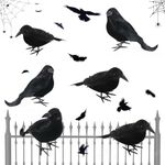 6 Pcs Halloween Crows, Realistic Ravens, Ghost Black Feather Crow Bird, Feathered Animals, Crows for Halloween, Party Props Indoor Outdoor Home Garden Decoration