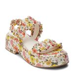 Coconuts by Matisse Womens Jean Floral Platform Athletic Sandals Casual Mid Heel 2-3" - White, White, 6 UK
