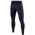 TCA Boys' SuperThermal Compression Base Layer Football Running Leggings Tights - Navy Eclipse, 8-10 Years