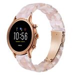 iLVANYA 22mm Resin watch Bands for Fossil Men's Gen 5 Carlyle/Fossil Women's Gen 5 Julianna/Fossil Men's Gen 4 Explorist Smart Watch, Replacement Quick Released Wristband Strap(Pink)