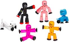 Zing Stikbot Family Pack, Set of 4 Stikbots, 1 Srtikbot Cat and 1 Stikbot Dog, Collectable Action Figures, Create Stop Motion Animation