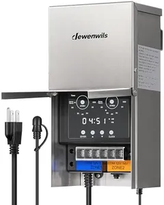 DEWENWILS 300W Low Voltage Landscape Transformer, Multi Zone, Outdoor Landscape Lighting Transformer with Photocell Sensor & Timer, 120V to 12V/14V, Weatherproof for Deck Light, Pool Light, ETL Listed