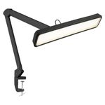 Neatfi XL 2,500 Lumens 30W LED Task Lamp – 22” Wide Shade | 324 SMD LEDs | 5 Light Modes | 3000K–6000K | Dimmable | Adjustable Arm | Desk Light for Home, Office (Black, CCT with Clamp)
