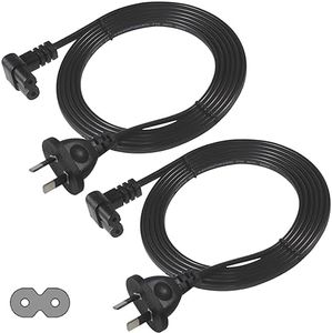 Au L Shape Figure 8 2pin Mains Plug Angled C7 Power Cord 3M Australia iec-c7 Power Cables 2 Pack 2x0.75mm2 2 Cores