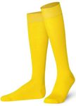 Mysocks Knee High Socks Men Womens Girls Cotton Seamless Toe Long Socks Knee Length Knee Socks Yellow,8-11