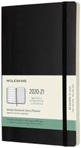 Moleskine 2020-21 Weekly Planner, 18m, Large, Black, Soft Cover (5 X 8.25)