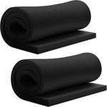 Frienda 2 Pcs Upholstery Foam 1" x 24" x 72" High Density Cushion Foam Black Polyurethane Foam Craft Foam Padding for Seat Replacement DIY Projects Chairs Headboards Sofas Home