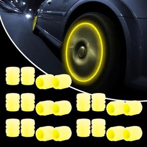 20PCS Glow-in-The-Dark Tire Valve Stem Caps, Fluorescent Luminous Tire ABS Valve Caps Universal Fit Air Valve Covers for Car Truck SUV Motorcycle Bike (Yellow)