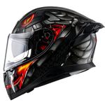 Axor Apex Venomous ISI ECE DOT Certified Full Face Dual Visor Helmet for Men and Women with Pinlock Fitted Outer Clear Visor and Inner Smoke Sun Visor Black Grey(XL)