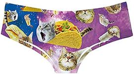 Unique Costume Women's low rise underwear 3D printing elastic hip lifting bikini briefs G-string pants are cute and sexy (Large/X-Large, Taco Cat)