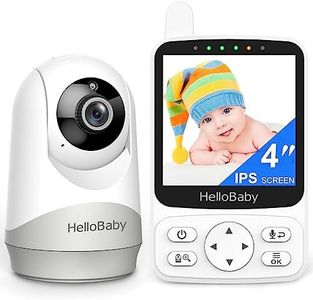 HelloBaby Monitor with 29Hour Battery Life and 4'' IPS Screen, No WiFi, Video Baby Camera Audio 1000ft Long Rang Auto Night Vision 2 Way Temperature VOX Mode for Pet Eldly White