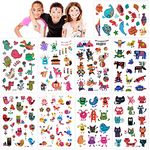 Konsait 160pcs Zoo Animal Temporary Tattoos For Children Kids Grils Boys, Fake Tattoo Stickers Flower Cat Butterfly Perfect For Kids Birthday Party Bags Filler