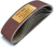 Faoyoon 4x36 Sanding Belts for Woodworking, 12 Pcs Belt Sander Paper for Belt Sander (2 PCS of Each 60 80 120 180 240 400 Grit), No Overlapped Joint, Reinforced Glue Tape