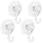 4PCS Wreath Hanger, Suction Cup Hooks with Key Lock, Heavy Duty Shower Suction Cup Hook Wall Door Glass Window Bathroom Suction Cups Hook, Door Hanger, Vacuum Plastic Hooks Holds up to 22 Lbs