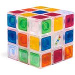 Rubik’s Crystal, New Transparent 3x3 Cube Classic Color-Matching Problem-Solving Brain Teaser Puzzle Game Toy, for Kids and Adults Aged 8 and up