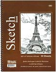 Bazic Spiral Bound Premium Sketch Book, 8.5 x 11 Inches, 30 Sheets (1 Book), (5045)