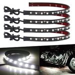 12V Led Light Strip 32CM Waterproof Led Lights Strip for Car Underglow Motorcycles Golf Cart Interior & Exterior Marine Boat White Led Strip 12V 5050 18SMD,Pack of 4