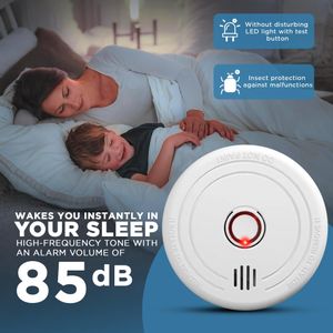 2-Pack 10-Year Smoke Alarms – Long-Life Battery Fire Detectors
