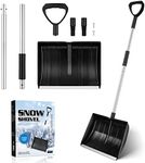 Snow Shovel With Aluminum Handle, Heavy Duty Snow Remover Portable Long Handle Snow Detachable Snow Remover Tool for Garden Car Black