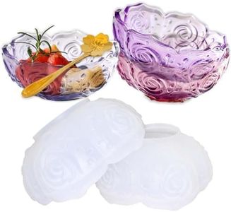 2PCS Unique Lotus Bowl Silicone Mold,Acxydm Flower Bowl Resin Molds,3D Container Storage Mold for Jewelry Candle Holder, Silicone Molds for Resin,Concrete Mould Succulent Pot Makeup Organizer