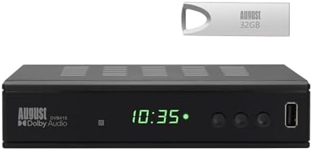 August DVB415 Freeview Set Top Box Recorder - 1080P Freeview HD HDMI and Scart Digital TV Receiver with Multimedia Player PVR for Recording