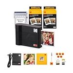 KODAK Mini 3 ERA 4PASS Portable Photo Printer (3x3) (Black, Printer + 68 Sheets (8 Initial Sheets + 60 Sheets Pack) + Gift Accessories)