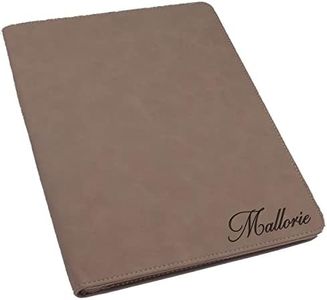 Personalized Portfolio Pad Holder with Zipper - Custom Padfolio (Tan)