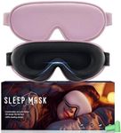 Aosun Sleep Mask 100% Blackout Sleep Masks for Women & Men - Zero Eye Pressure Sleeping Eye Mask with Comfortable Adjustable Headband for Travelling(Pink)