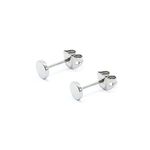 Artskin G23 Titanium Flat Dot Stud Earrings for Women Men Girls Earrings Hypoallergenic Nickel Free 3mm Silver Round Disc Stud Earrings for Sensitive Ears (3mm, Silver)