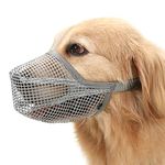 Crazy Felix Dog Muzzle, Soft Mesh Muzzle for Small Medium Large Dogs Labrador German Shepherd, Breathable Adjustable Mouth Guard for Biting Chewing Scavenging, Allows Panting and Drinking(Grey, L)