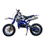 Amaze ZR Super 50cc Petrol Dirt Bike for Kids | 2 Stroke Mini Off Road Bike | Dual Start | Disc Brake | Rear Suspension | Max Speed 45 km/h | Kids Mini Motorcycle (Multicolor Chassis) (Blue)