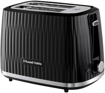 Russell Hobbs Eden 2 Slice Toaster (6 Browning settings, High lift feature, Frozen, reheat, cancel functions, Removable crumb tray, 800W, Black) 27371