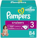 Pampers Cruisers Diapers - Size 3, 84 Count, Disposable Active Baby Diapers with Custom Stretch