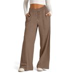 Sweatpants for Women UK Wide Leg High Waisted Comfy Baggy Drawstring Trousers Athletic Joggers Lounge Pants Sports Outdoor Trousers Hiking Running Sweat Pants with Pocket