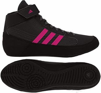 adidas Boy's HVC Wrestling Shoe, Black/Charcoal/Hot Pink, 13 Little Kid