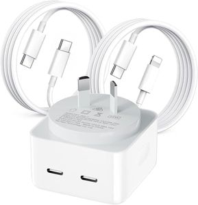 USB C Charger, 35W iPhone Charger with USB C Cable and Lightning Cable, 2 Port Phone Charger, iPhone Charger for iPhone 17/16/15/14/13/12/11, iPad, Samsung, Pixel, Galaxy