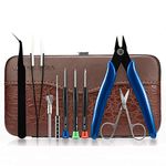 DIY Tool Kit for DIY RTA RDA RBA Building Coil Jig Allen Screwdriver Scissors Pliers Ceramic Tweezer Brush 9 in 1 Leather case