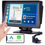 LAMTTO Portable Carplay Screen for car Android Auto Car Stereo with Car Play 7 Inch HD Touch Screen, Bluetooth 5.0 Car Stereo Receivers, AirPlay, GPS Navigation