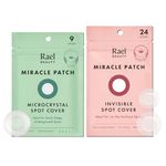 Rael Miracle Cover Bundle - Invisible Cover & Microcrystal Patches, Hydrocolloid, Skin Care, Facial Stickers (33 Count)