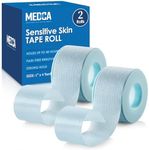 MEDca Sensitive Skin Low Trauma Tape Rolls - 1 Inch x 4 Yards Blue Tape First Aid Rolls, Minimal Hair Pulling for Wounds, Lash Tape for Eyelash Extensions (Pack of 2)