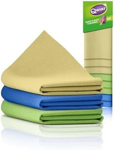 Qwikr Paños de microfibra XXL, 8 unidades, amarillo, verde, azul, paños de limpieza, paquete de ventaja, 40 x 50 cm, tamaño XXL, ideal para grandes tareas, paños de microfibra, lavables a 60 grados