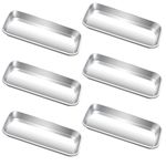 Yzurbu 6pcs Metal Tray, Stainless Steel Small Tray for Tattoo, Resin, Bathroom, Lab Instrument Supplies